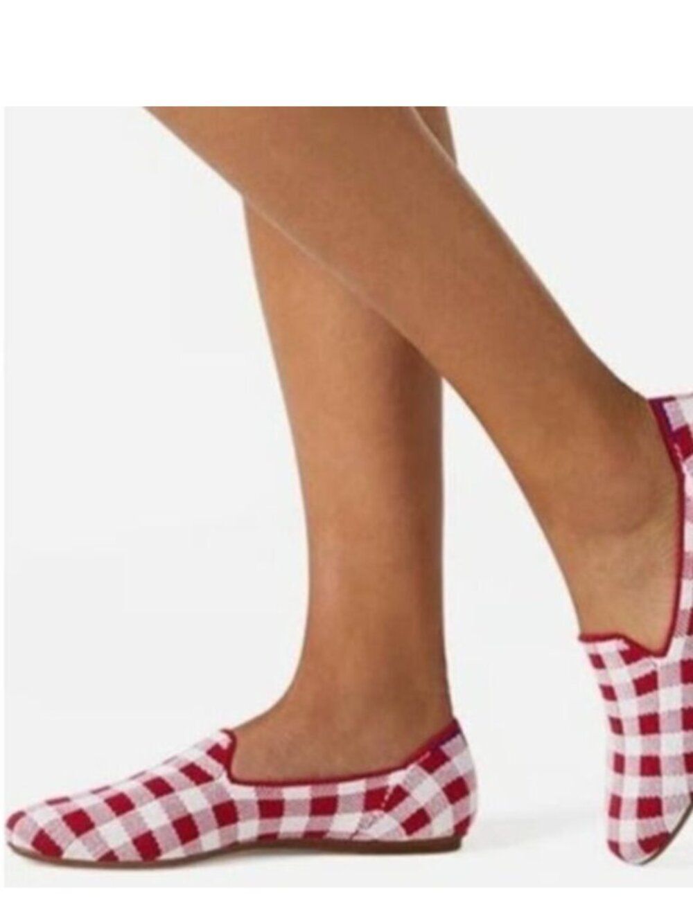 Rothys x Marta Ferri Scarlett Check Loafers Size 7 Red White Gingham Plaid Shoe - Picture 11 of 12